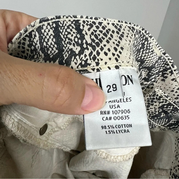 HUDSON stretchy snake print denim pants Sz 29 - Picture 5 of 8